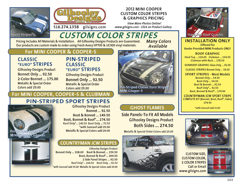 MINI Stripe Price Sheet