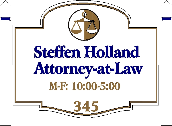 A10120 - Attorney Wood Sign with Wood Posts