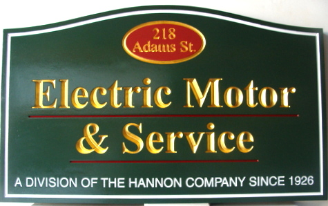 SA28501 - Carved HDU Electric Motor  & Service Sign