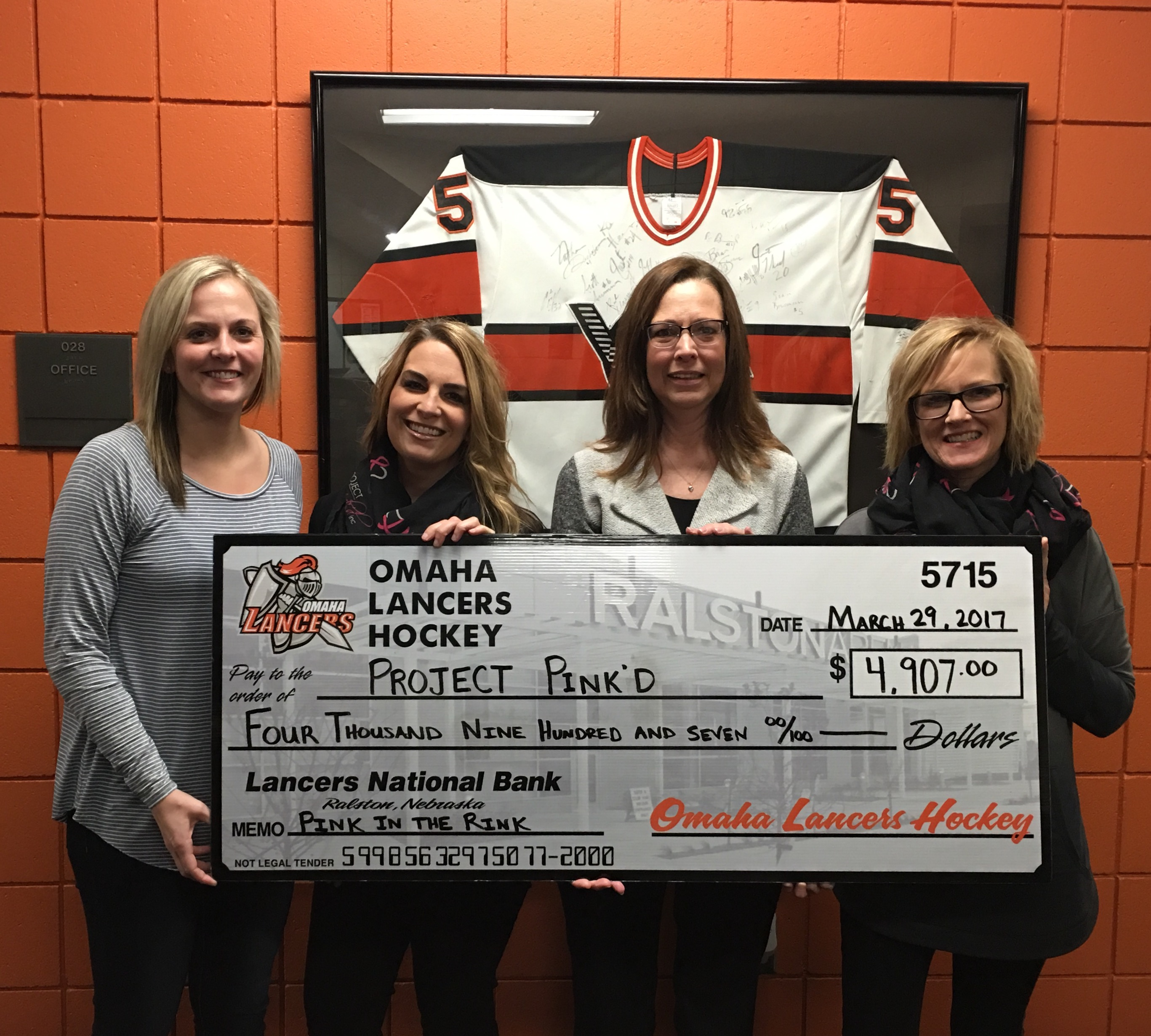 Omaha Lancers Hockey Organization Donates Over $4900 to Project Pink'd