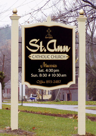 Church road sign