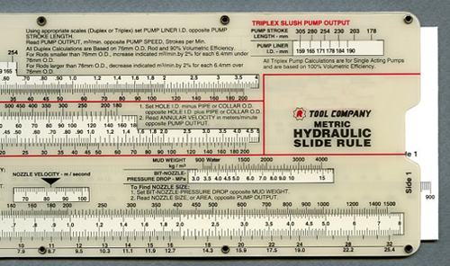 Hydraulic Slide Rule - Metric
