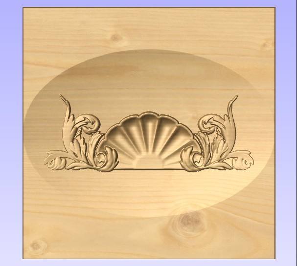 M3967 - Carved Maple Shell Flourish