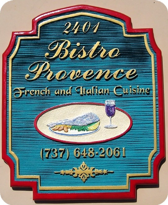 M2141 - Medium sign with Carved Art in middle