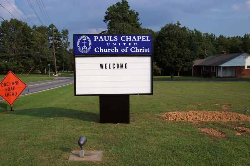 Church Lit sign
