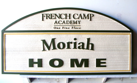 FA15605 - Carved Wood Sign for French Camp Academy