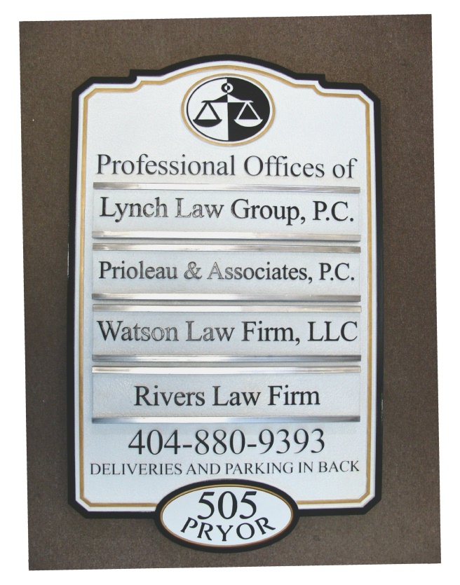 A10176 - Attorney Sign with Changeable Nameplates