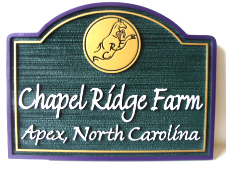 O24147 - Chapel Ridge Farm Sign, Sandblasted and Engraved HDU