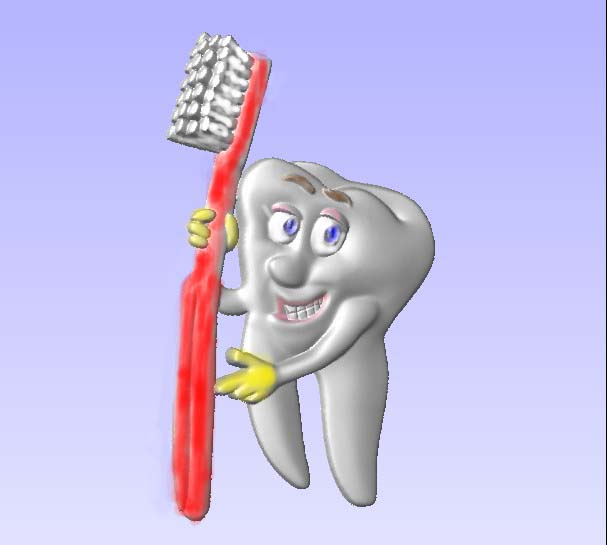 M2995 - Carved Molar for Dentist Office, painted enamels