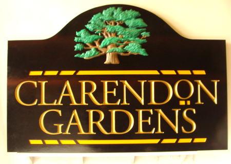 M8099 - Entrance Sign for Public Gardens, made of Carved Urethane
