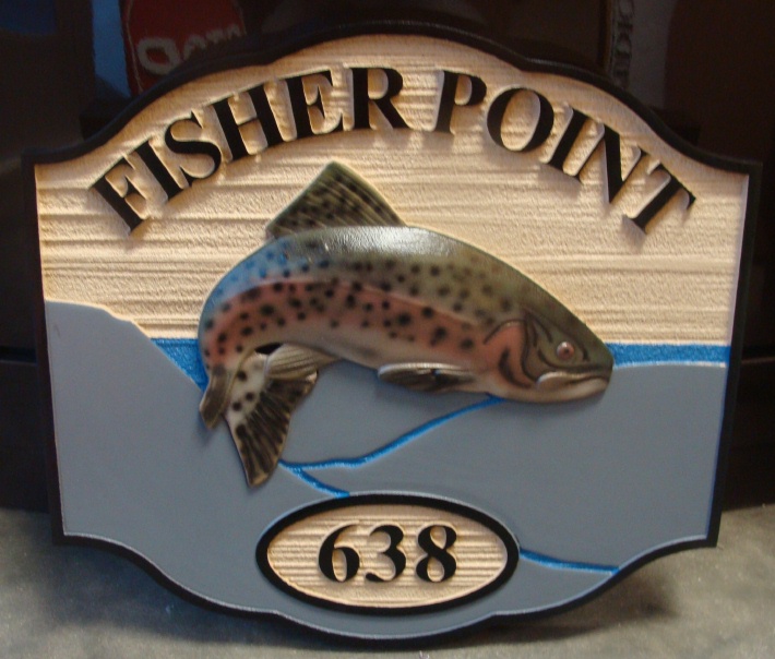 M22009 - Leaping Trout Cottage Address Sign