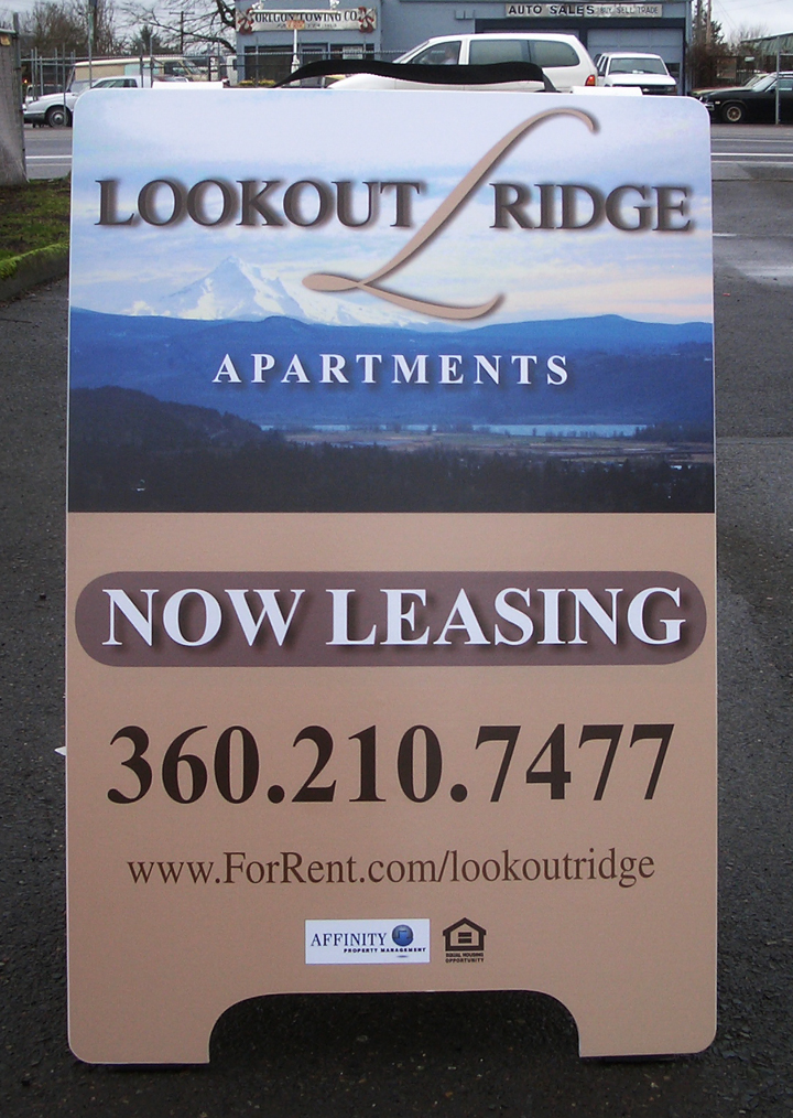 Lookout Ridge A-board A-board full color digital Print