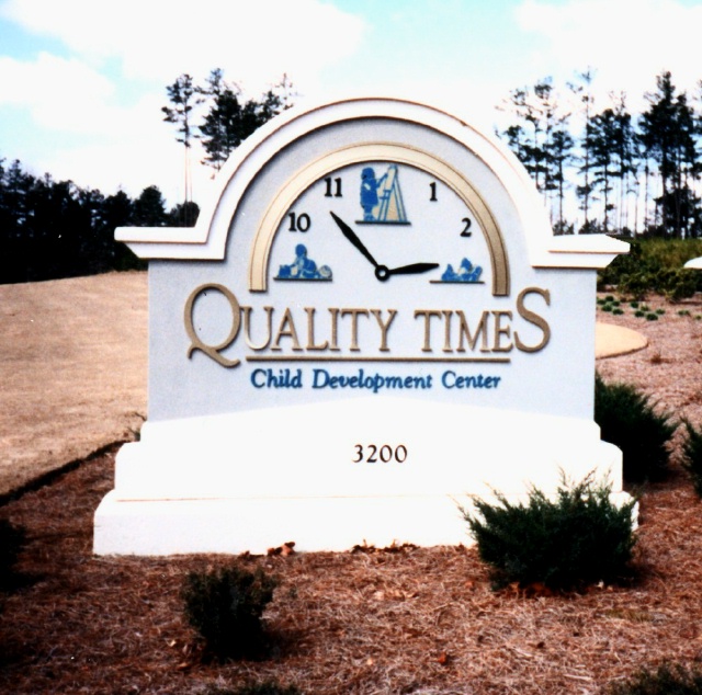 FA15900 - Entrance Monument Clock Sign to a Pre-School Child Development Center