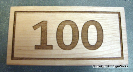 I18425 - Engraved Natural Wood House Address Number Plaque