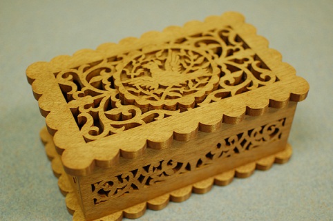 Carved Wooden Hope Chest