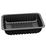 Plastic, black food tray, tray, microwave meal