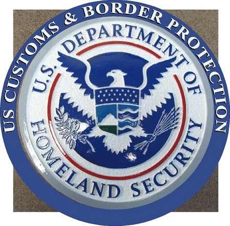 U30173 -Homeland Security Seal Personalized Carved Wood Wall Plaque