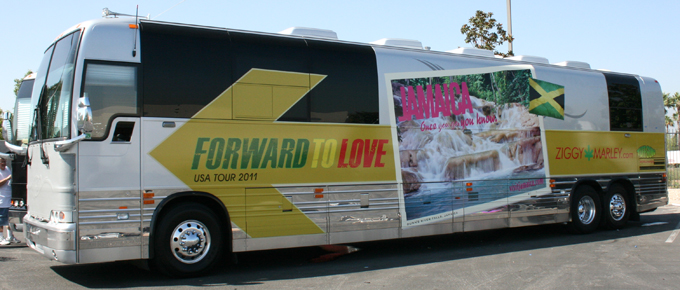 Ziggy Marley bus wrap