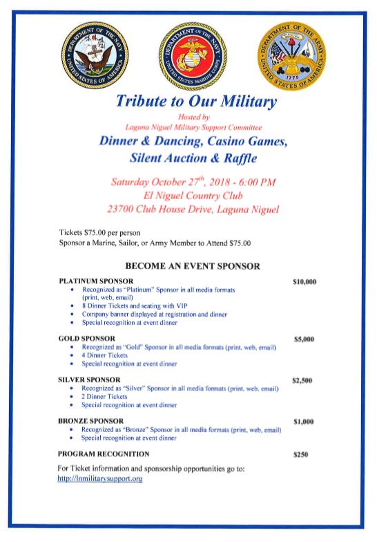 Tribute To Our Military Fundraiser