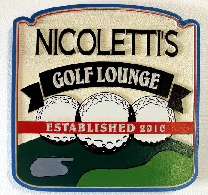 Y27310 - Carved Golf Sports Bar Plaque