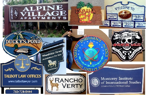 Carved Wood and hdu Signs