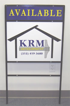 18" x 24" Aluminum Sign w/ a 6"x24" rider in an angle iron frame with space for 2,  6"x24" sign riders