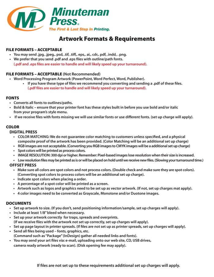 Artwork Specifications