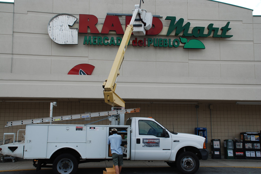 Channel Letters large & Our truck
