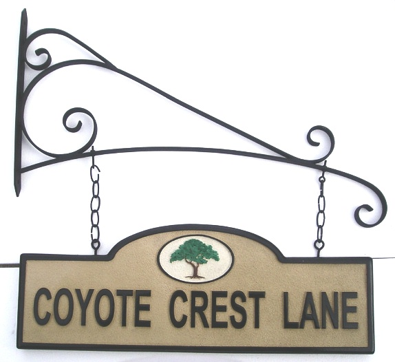 M1303 - Street Name Sign on Wrought Iron Hanger