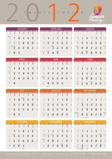 2012 Wall Calendar