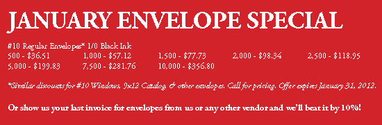 January Envelope Special