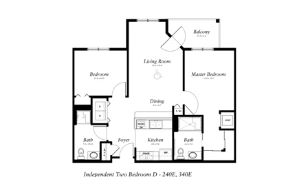 Independent Two bedroom D 240E 340E