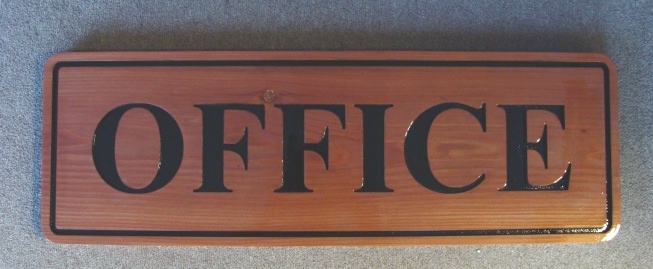 M3796 - Engraved Cedar Office Sign