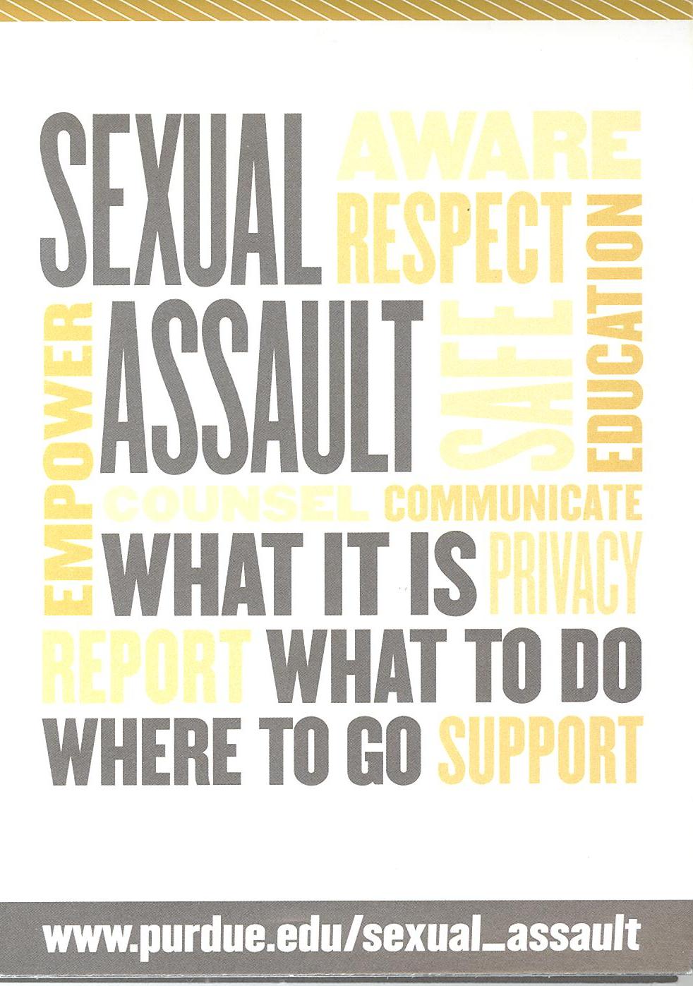 Purdue Sexual Assault Information Card