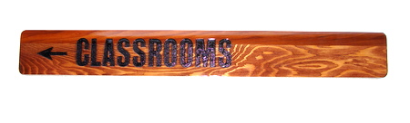FA15673 - Carved Wood Classroom Directional Sign