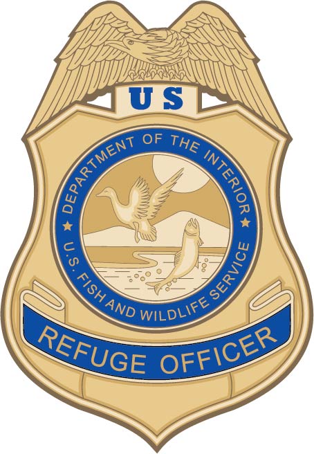 U30433 - Wildlife Refuge Officer Badge Carved Wood Plaque