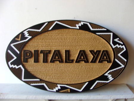 M1284 - Rustic Sandblasted Sign with Native American Border Design