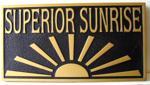 M22164 - Sandblasted HDU Property Sign with Stylized Sunrise