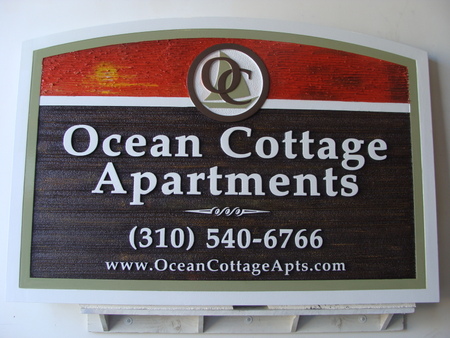 L21125 - Carved HDU Ocean Apartment Cottage Apartment Entrance Sign