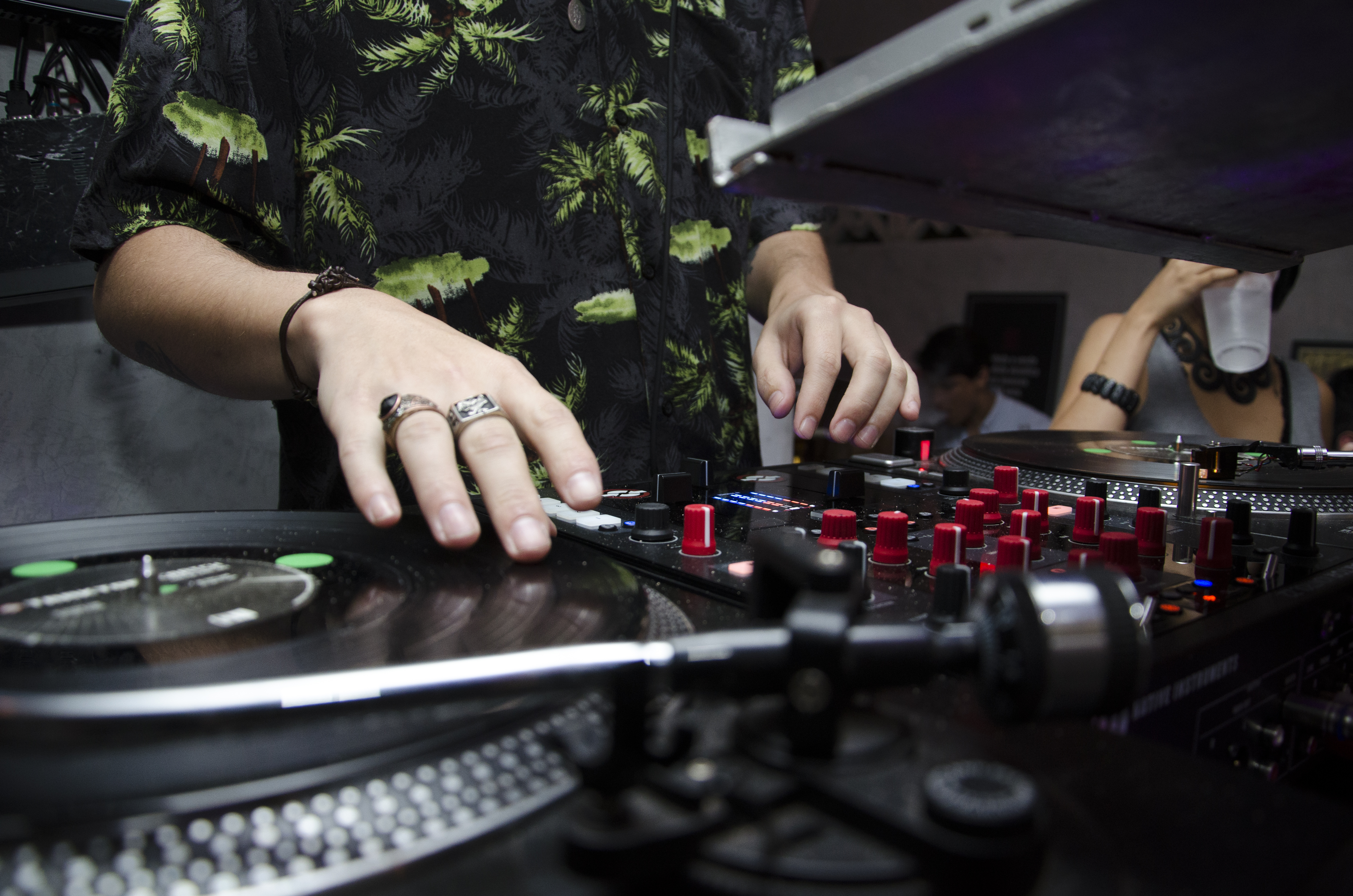 A professional DJ at work.