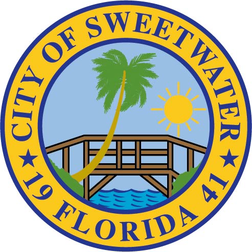 X33214 - Carved Wood Wall Plaque of the Seal of the City of Sweetwater, Florida