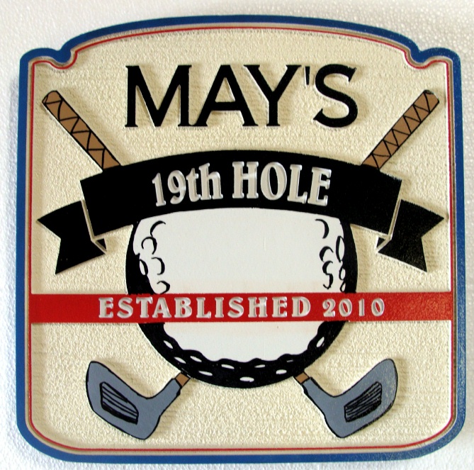 E14660  - Nineteenth Hole Golf Home Bar Sign