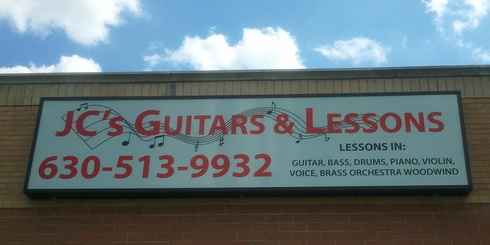 JC's Guitar and Lessons Box Sign