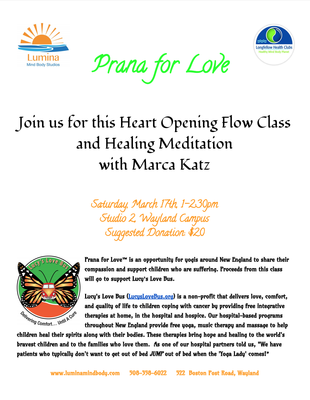 Prana for Love™ at Lumina Mind Body in Wayland