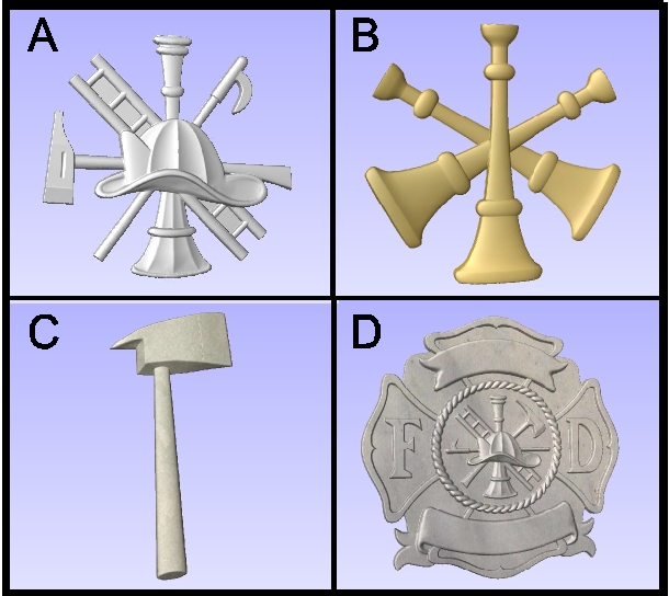 F15591 - Carved Fireman's Symbols