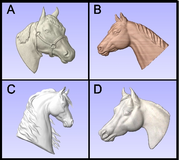 P25903 - Carved Horse Heads