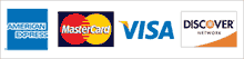 AMEX MasterCard Visa & Discover Accepted