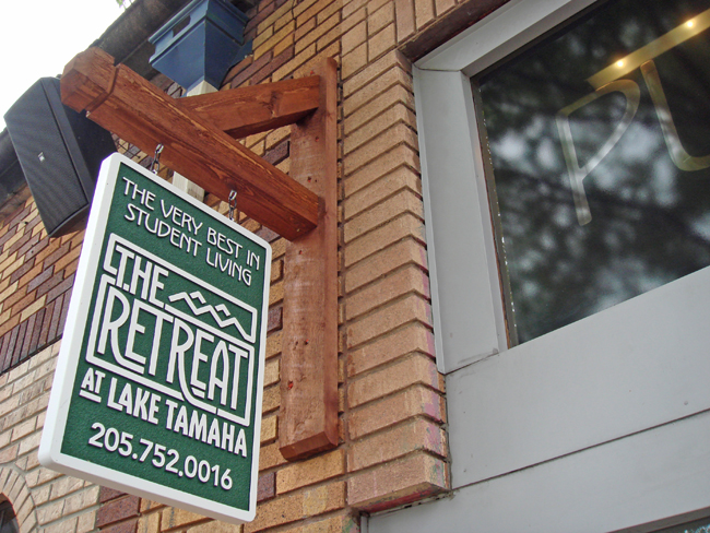 Retreat Tuscaloosa Sandblast Sign