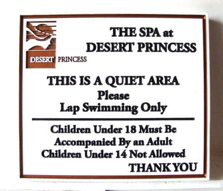 GB16759 - Sandblasted Wood Swimming Pool Rules Sign
