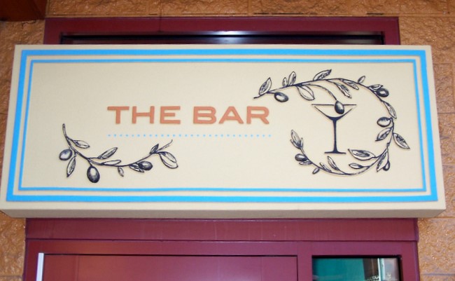 Y27135 - Elegant  Carved  Bar Entrance Sign 